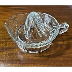 Vintage Antique Hazel Atlas Clear Depression Glass Juice Reamer Citrus Juicer